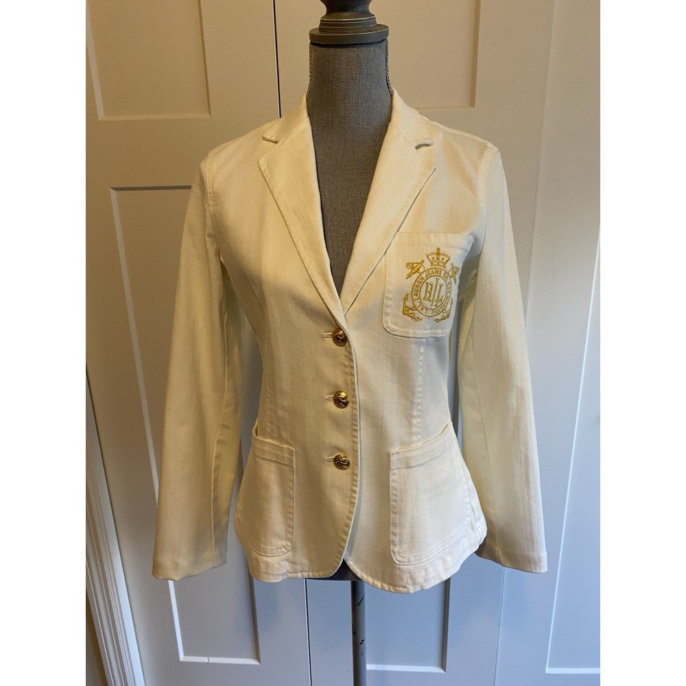 Lauren Jeans Ralph Lauren Billion Jacquard Blazer Embroidered Small R1